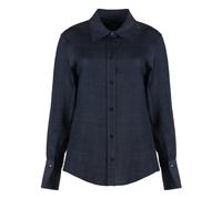 Hugo, Femme, Blouses et Chemises, Bleu, Taille: 42 FR Chemise en Denim avec Ourlet Arrondi