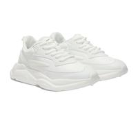 HUGO Baskets à lacets en mélange de matières avec logo sur le contrefort - Style Leon_Runn_cvpuW_N, 50536660 Blanc 35
