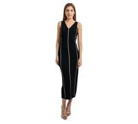 Hugo, Femme, Robes, Noir, Taille: 38 FR Robe Longue Noire avec Ligne Rouge