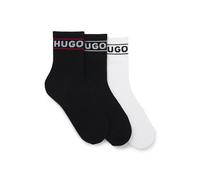 HUGO Lot de trois paires de chaussettes à logo - Style 3P QSRIB SPORTY CC W, 50517669 Blanc / Noir 36-42