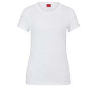 HUGO Femmes The Plain Tee T-Shirt en Jersey de Coton à Logo inversé imprimé