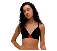 HUGO Soutien-gorge triangle en coton stretch avec étiquette logo rouge - Style TRIANGLE RED LABEL, 50469647 Noir L