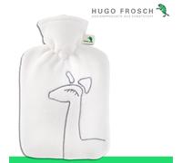Hugo Frosch Bouillotte Classique Doublefleece Blanc Girafe Fabriqué en Allemagne