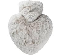 HUGO FROSCH bouillotte cœur poil long peluche 1l taupe