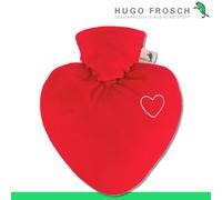 Hugo Frosch Bouillotte Cœur Velours Rouge | Fabriqué En Allemagne