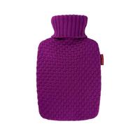 Hugo Frosch Bouillotte Plant, 1,8 l, fabriquée en Allemagne, avec housse en tricot douillet violet en coton biologique, grande, anti-fuite et inodore, avec housse lavable