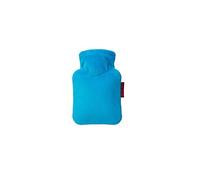 Hugo Frosch Mini bouillotte de 0,2 l - Fabriquée en Allemagne - Avec housse en velours douillette - Bleu d'eau - Petite bouteille de lit anti-fuite et inodore pour les déplacements - Avec housse