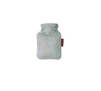Hugo Frosch Mini bouillotte de 0,2 l - Fabriquée en Allemagne - Avec housse en velours douillette grise - Petite bouteille de lit anti-fuite et inodore pour les déplacements - Avec housse lavable