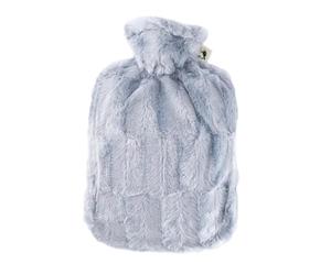 Hugo Frosch Unisex Classic Faux Fur Cover and Inner Lining Hot Water Bottle, Grey, One Size
