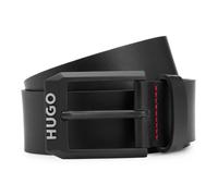 HUGO Hommes Gelio-B Sz40 Ceinture en cuir avec boucle noir mat à logo