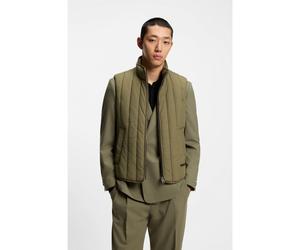 HUGO Gilet à matelassage vertical avec détail de logo - Style Breno2611, 50552653 Olive L