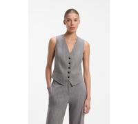 HUGO Gilet à rayures tennis avec devant boutonné - Style Aumare, 50570526 Gris à motif 42