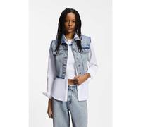 HUGO Gilet court en denim bleu azur sans manches - Style Garis_B, 50557076 bleu clair M