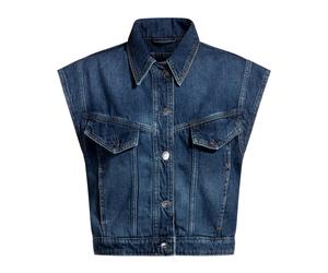 Hugo - Gilet Denim Sans Manches Indigo Bleu - Femme - Vestes - Bleu - Taille: 42 FR