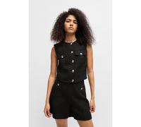 HUGO Gilet Regular en tissu bouclette - Style Anoukari-1, 50537604 Noir 36