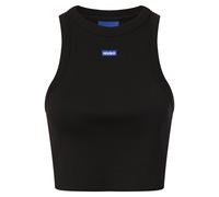 HUGO Débardeur court en coton stretch avec étiquette logo bleue - Style Baby Tank_B, 50511450 Noir XXL