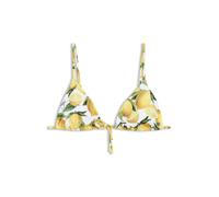 HUGO Haut de bikini triangle imprimé avec breloque logo empilé - Style FANCY_triangle, 50561313 Jaune à motif M