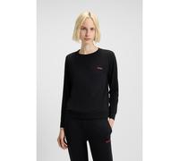 HUGO Haut de pyjama en coton stretch avec logo imprimé - Style HUGO ID LS-SHIRT, 50555632 Noir M