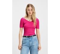 HUGO Haut en maille côtelée avec découpes - Style Shata, 50538223 Rose L