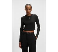HUGO Haut Slim en jersey avec logo brodé revisité - Style Dafilomena_3, 50518378 Noir XS