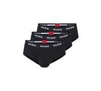 HUGO Lot de trois slips en coton stretch avec taille à logo - Style HIPBRIEF TRIPLETPACK, 50469763 Noir XXL