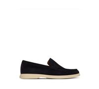 BOSS Hommes Sienne Loaf Mocassins en Cuir suédé avec Logo gravé en Creux