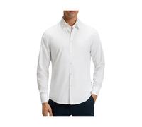 Hugo Boss Chemise homme Relegant 6 Regular en popeline de coton, logo brodé Blanc S