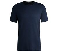 Hugo, Homme, Tops, Bleu, Taille: L T-shirt bleu en coton mercerisé