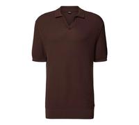 Boss Black, Homme, Tops, Brun, Taille: S H-Natalo Polo Structuré en Tricot