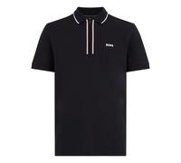 Hugo, Homme, Tops, Noir, Taille: M Polo en coton avec fermeture éclair