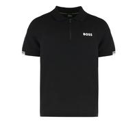 Hugo, Homme, Tops, Noir, Taille: XL Polo à manches courtes avec fermeture éclair