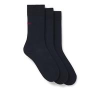 Hugo Chaussettes 3P RS UNI CC – Lot de 3, longueur régulière, logos – Bleu foncé 43-46