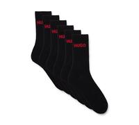 HUGO Lot de six paires de chaussettes mi-mollet à logo - Style 6P QS RIB LOGO CC, 50510187 Noir 39-42