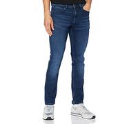 HUGO Hommes 734 Jean Skinny Fit Bleu en Denim Stretch à Effet usé