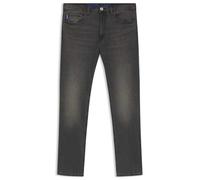 HUGO Hommes Ash Jean Slim Fit en Denim Stretch Noir lavé