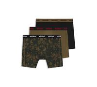 HUGO Hommes BOXERBR TRPLT Design Lot de Trois Boxers Longs en Coton Stretch avec Logos