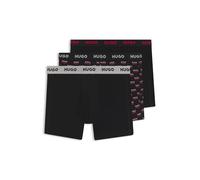 HUGO Hommes BOXERBR TRPLT Design Lot de Trois Boxers Longs en Coton Stretch avec Taille logotée