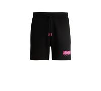 HUGO Hommes Dapalmi Short en Molleton de Coton avec Logo de la Nouvelle Saison