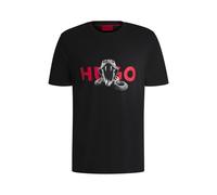 HUGO Hommes Deyladec T-Shirt Oversize en Coton à Motif Graphique Animal