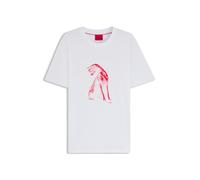 HUGO Hommes Didug T-Shirt en Jersey de Coton à Motif Chien Artistique