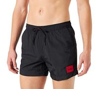 HUGO Hommes Dominica Short de Bain à séchage Rapide avec étiquette Logo Rouge