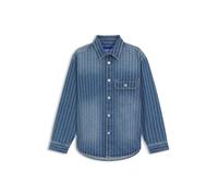HUGO Hommes Ebolt Chemise Oversize en Denim Bleu à Rayures