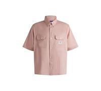 HUGO Hommes Ekyno Chemise Oversize en Twill de Coton avec Patch logoté