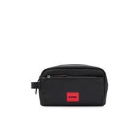 HUGO Hommes Ethon 2.0N Vanity Trousse de toilette en matière structurée avec étiquette logo rouge