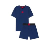 Hugo Pyjama short Galaxy Coton stretch Étiquettes logo Bleu L Homme