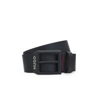 HUGO Hommes Gelio-B Sz40 Ceinture en cuir avec boucle noir mat à logo