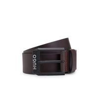 HUGO Hommes Gelio-B Sz40 Ceinture en cuir avec boucle noir mat à logo