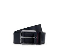 HUGO Hommes Gerik Sz35 Ceinture en cuir grainé à surpiqûres rouges