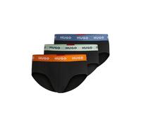 HUGO Hommes HIPBR Triplet Planet Lot de Trois Slips en Coton Stretch avec Logos à la Taille