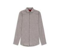 HUGO Chemise Slim en coton et lin - Style Kason, 50539775 Brun chiné 37